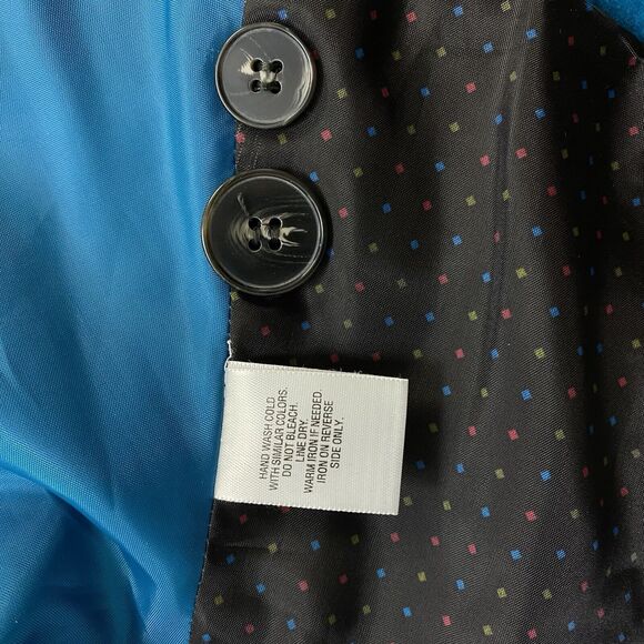 Covington Blazer Womens 14 Blue Velour Jacket Career Professional Work Office - Picture 15 of 16